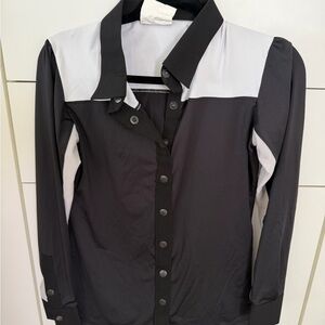 Equestriess Atellier Black and White Button-Up Sun Shirt